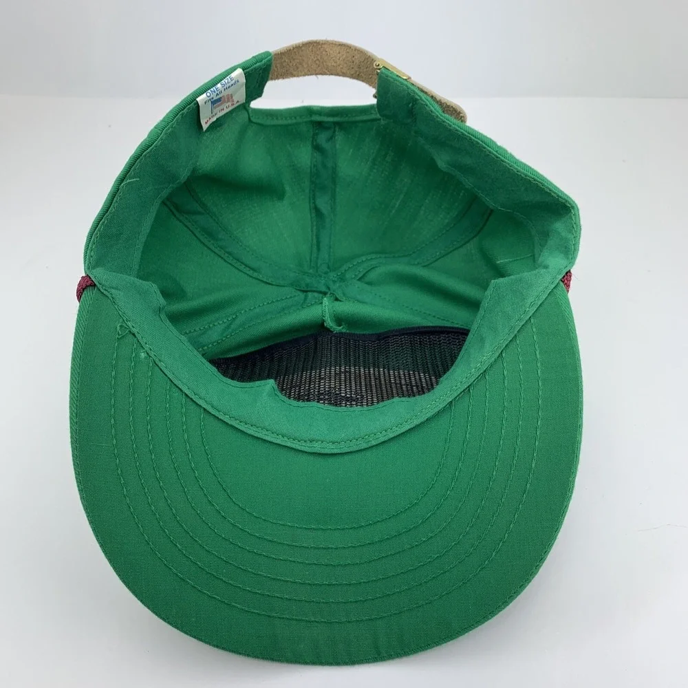 Vintage Interurban Eating House Hat Green Adjustable Strapback Cap Rope Made USA